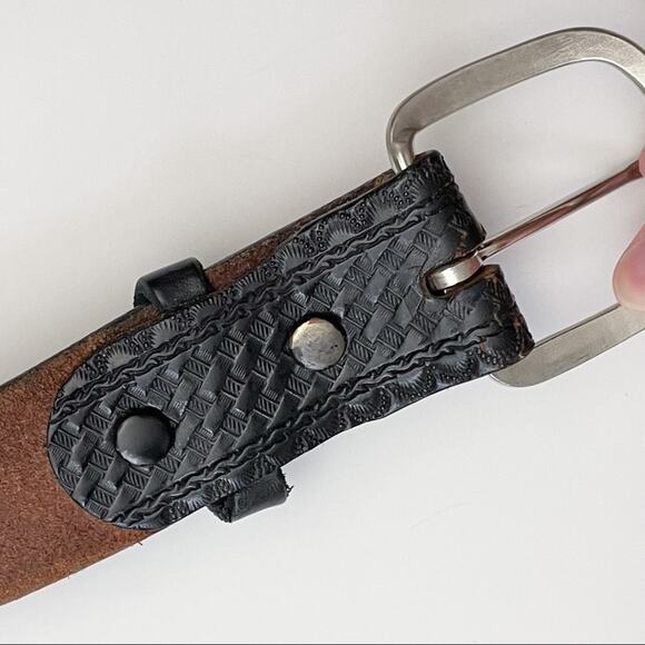 Bald Eagle Sun Genuine Leather Tooled Belt Small - Picture 7 of 15